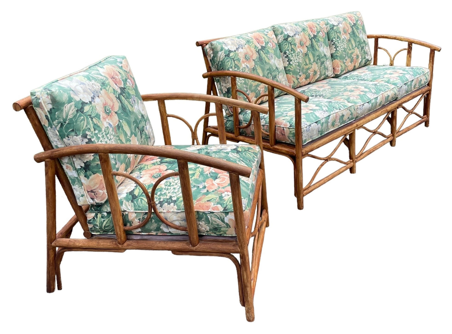 Vintage Armchair Patio Chair Ficks Reed Style Patio Furniture Rattan Vintage Sofa Palm Beach Boho Furniture Porch Chair