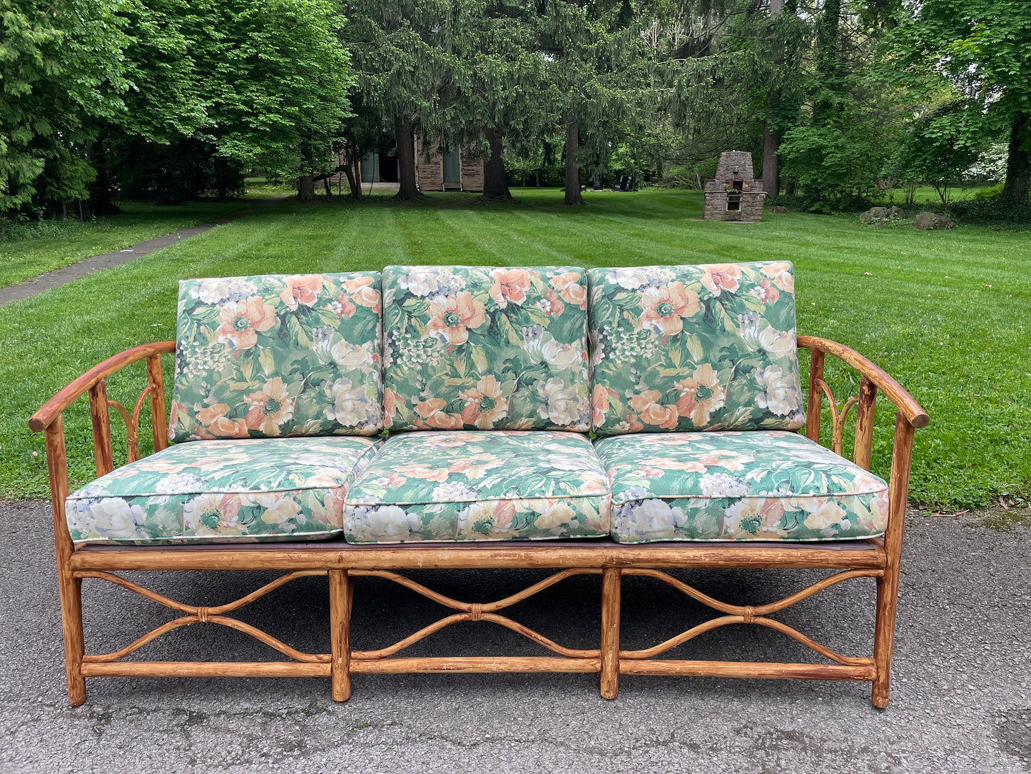 Vintage Sofa Ficks Reed Style Patio Furniture Rattan Vintage Sofa Palm Beach Boho Furniture Porch Couch