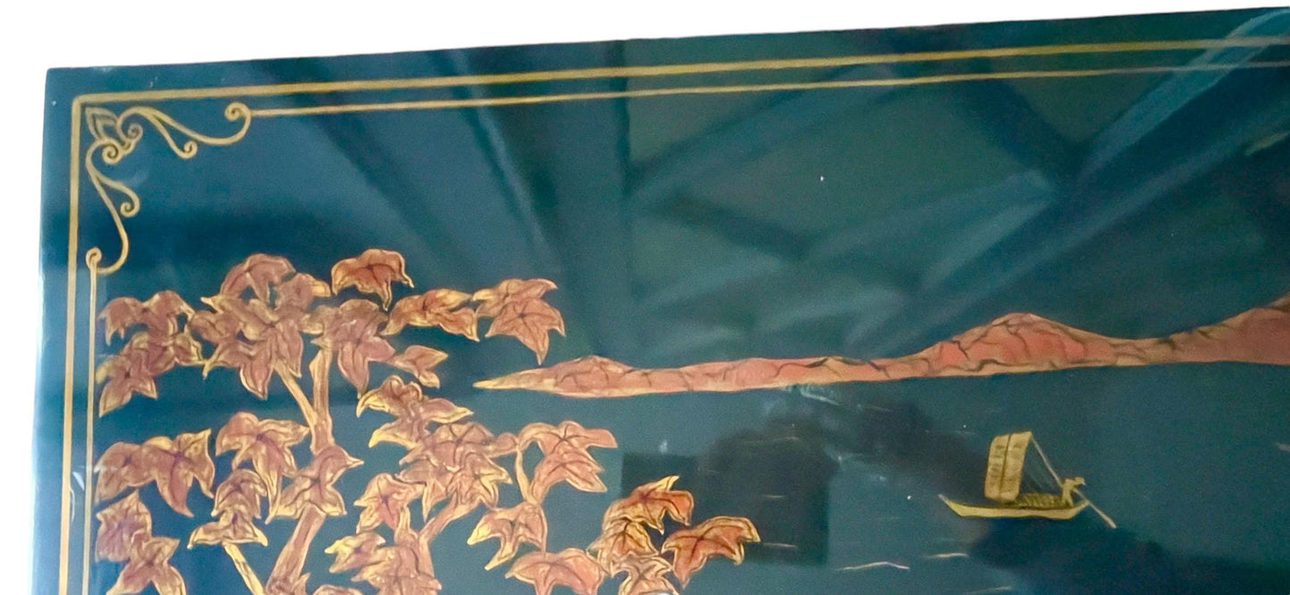 Maitland Smith Desk Vintage Chinoiserie Desk Hollywood Regency Entryway Lacquer Bamboo Desk
