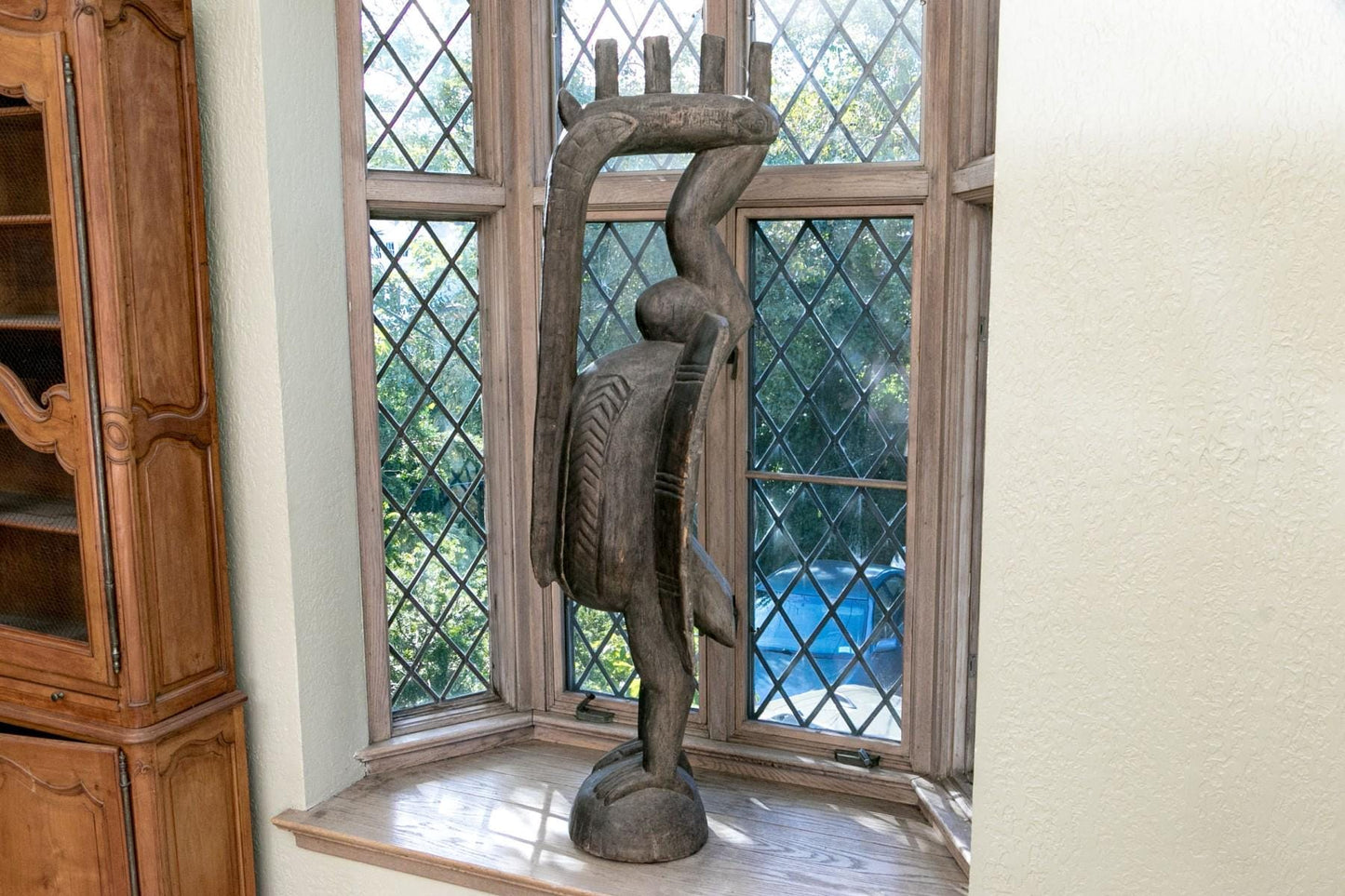 Large Vintage Wood Bird Sculpture Senufo Hornbill African Bird Sculpture Extra Large