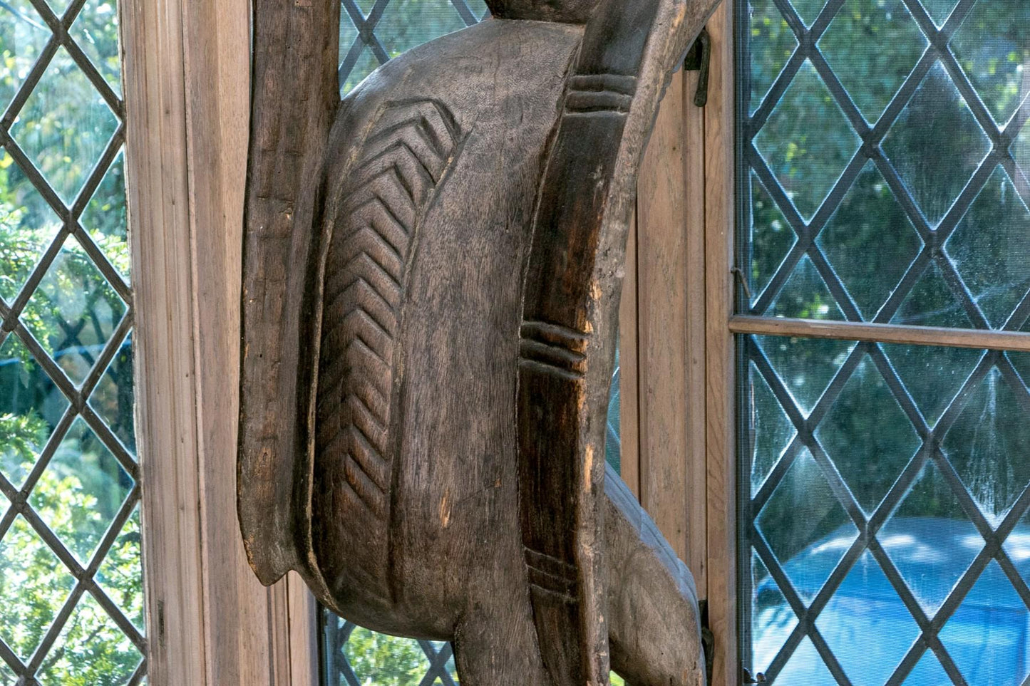 Large Vintage Wood Bird Sculpture Senufo Hornbill African Bird Sculpture Extra Large