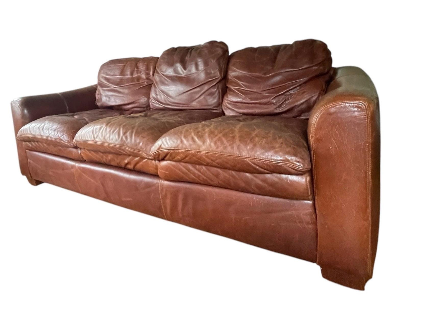 Restoration Hardware Style Deep Seat Vintage Leather Couch Brown Leather Sofa by Stickley Vintage Leather Couch