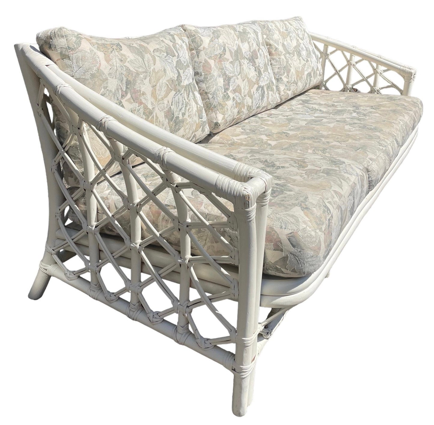 Vintage Rattan Couch Ficks Reed Patio Furniture Rattan White Vintage Ficks Reed Sofa Palm Beach Furniture Porch 2 Seater