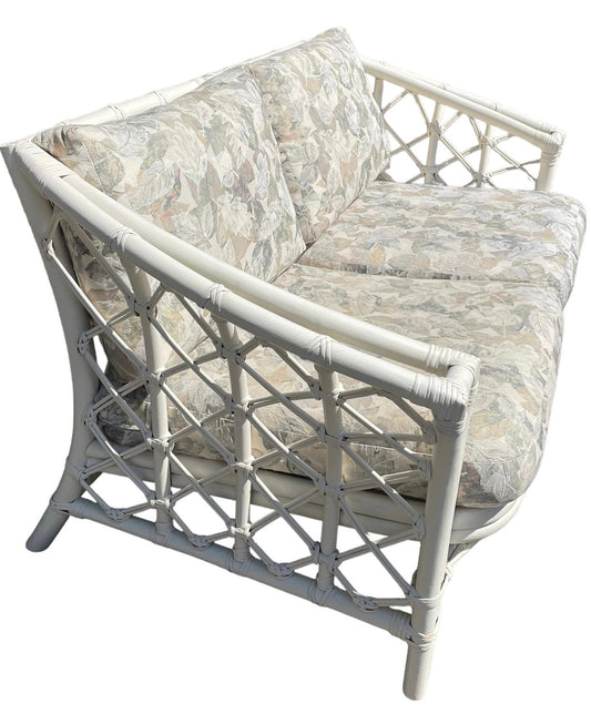 Vintage Rattan Couch Ficks Reed Patio Furniture Rattan White Vintage Ficks Reed Sofa Palm Beach Furniture Porch 2 Seater