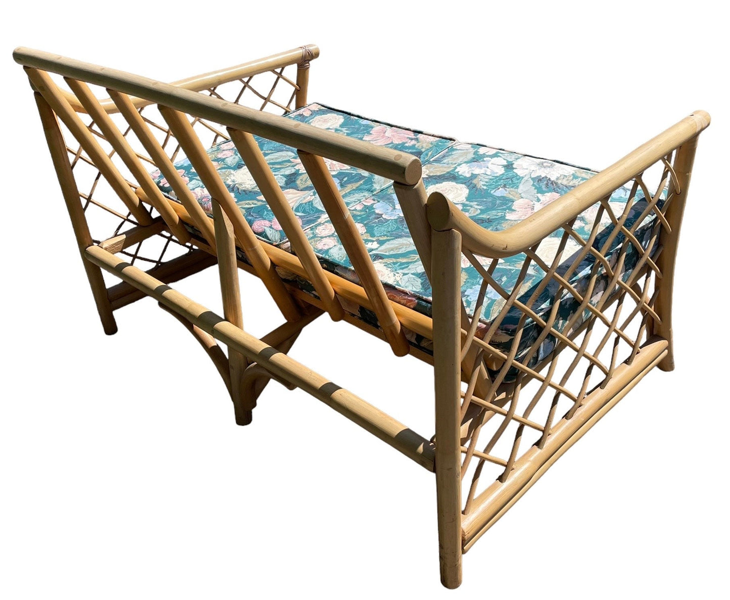 Vintage Rattan Couch Ficks Reed Style Patio Furniture Rattan Vintage Sofa Palm Beach Lattice Furniture Porch 2 Seater FREE SHIPPING