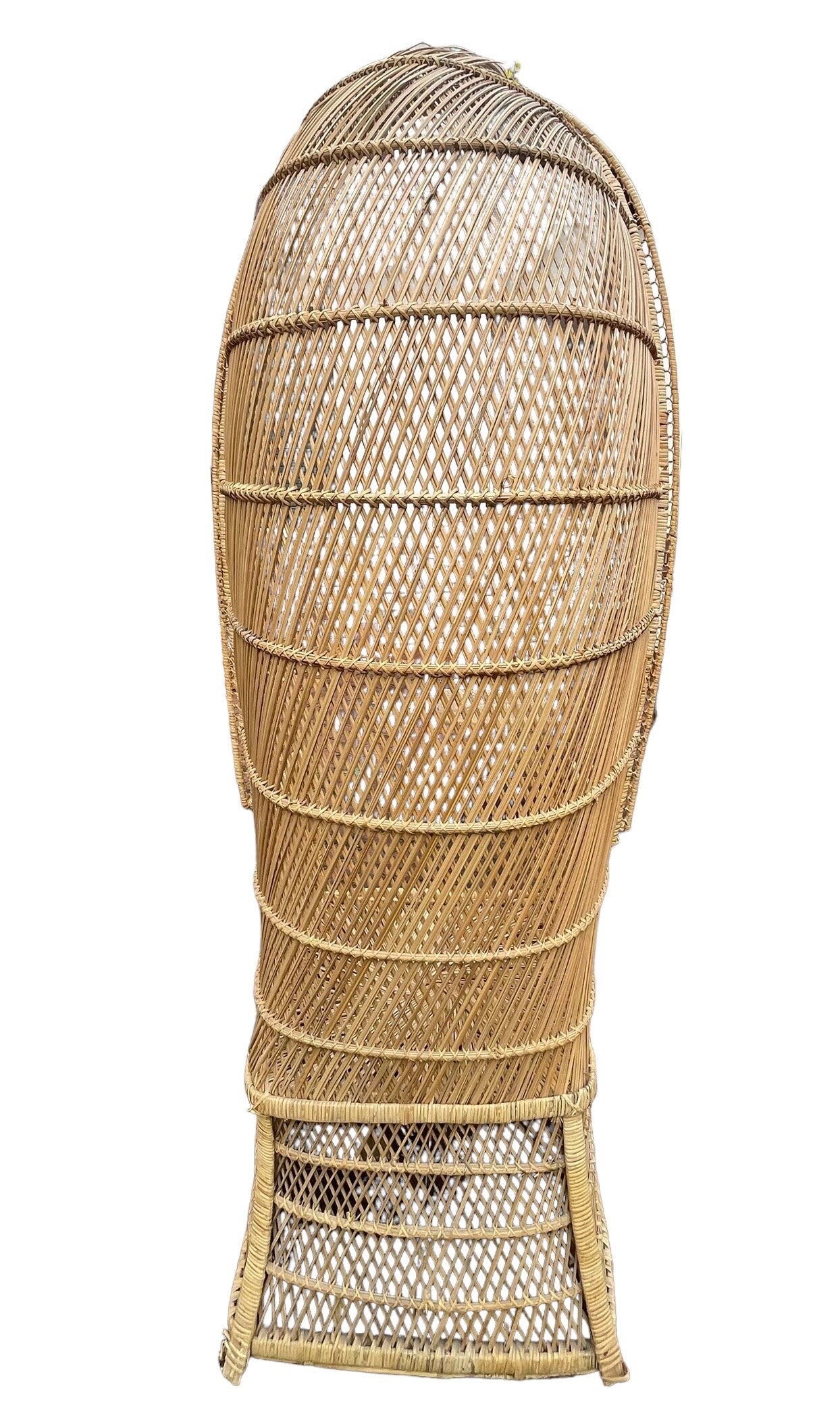 Vintage Peacock Chair Boho Accent Chair Wicker Canopy Peacock Hooded Rattan Throne