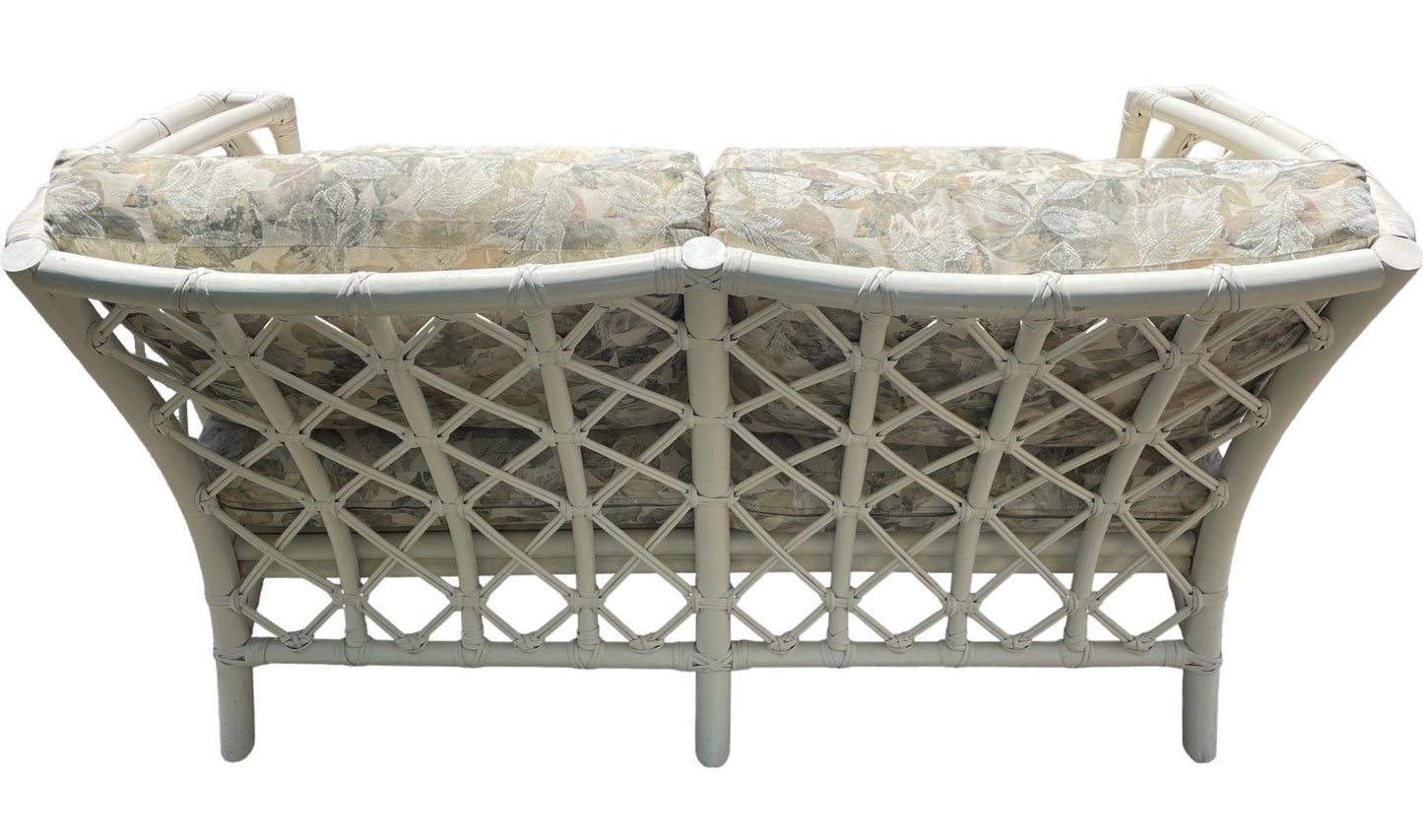 Vintage Rattan Couch Ficks Reed Patio Furniture Rattan White Vintage Ficks Reed Sofa Palm Beach Furniture Porch 2 Seater