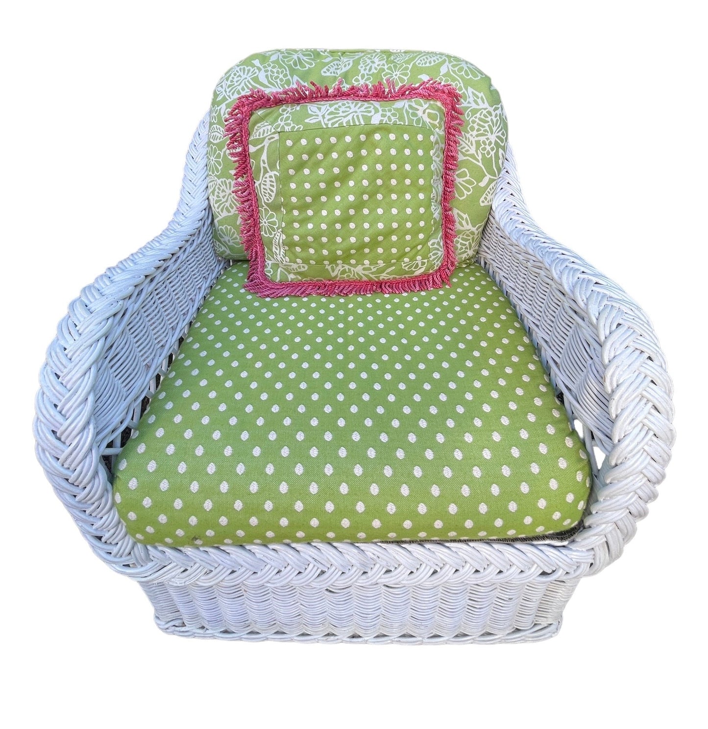 White Wicker Armchair by Henry Link Patio Chair White Poolside Wicker Armchair Palm Beach Armchair with Sunbrella Upholstery