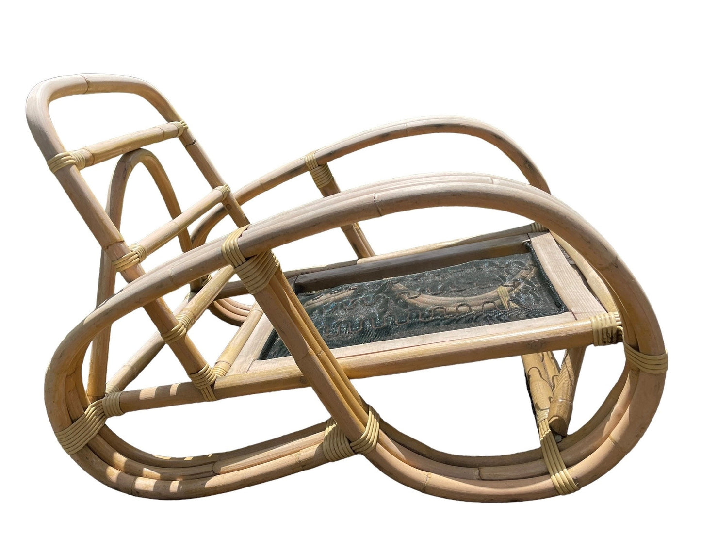 Vintage Paul Frankl Style Pretzel Armchair Pair Chairs Rattan Armchairs Iconic Pair of Patio Chairs