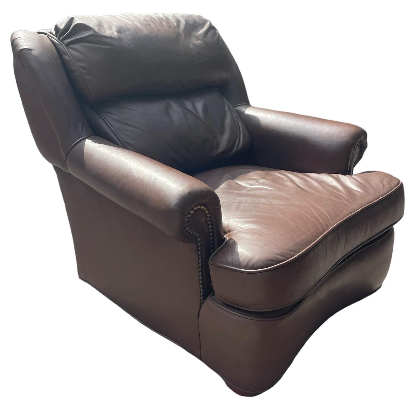 Brown Leather Armchair Leather Club Chair With Ottoman in the style of Restoration Hardware Leather Armchair Plus Ottoman
