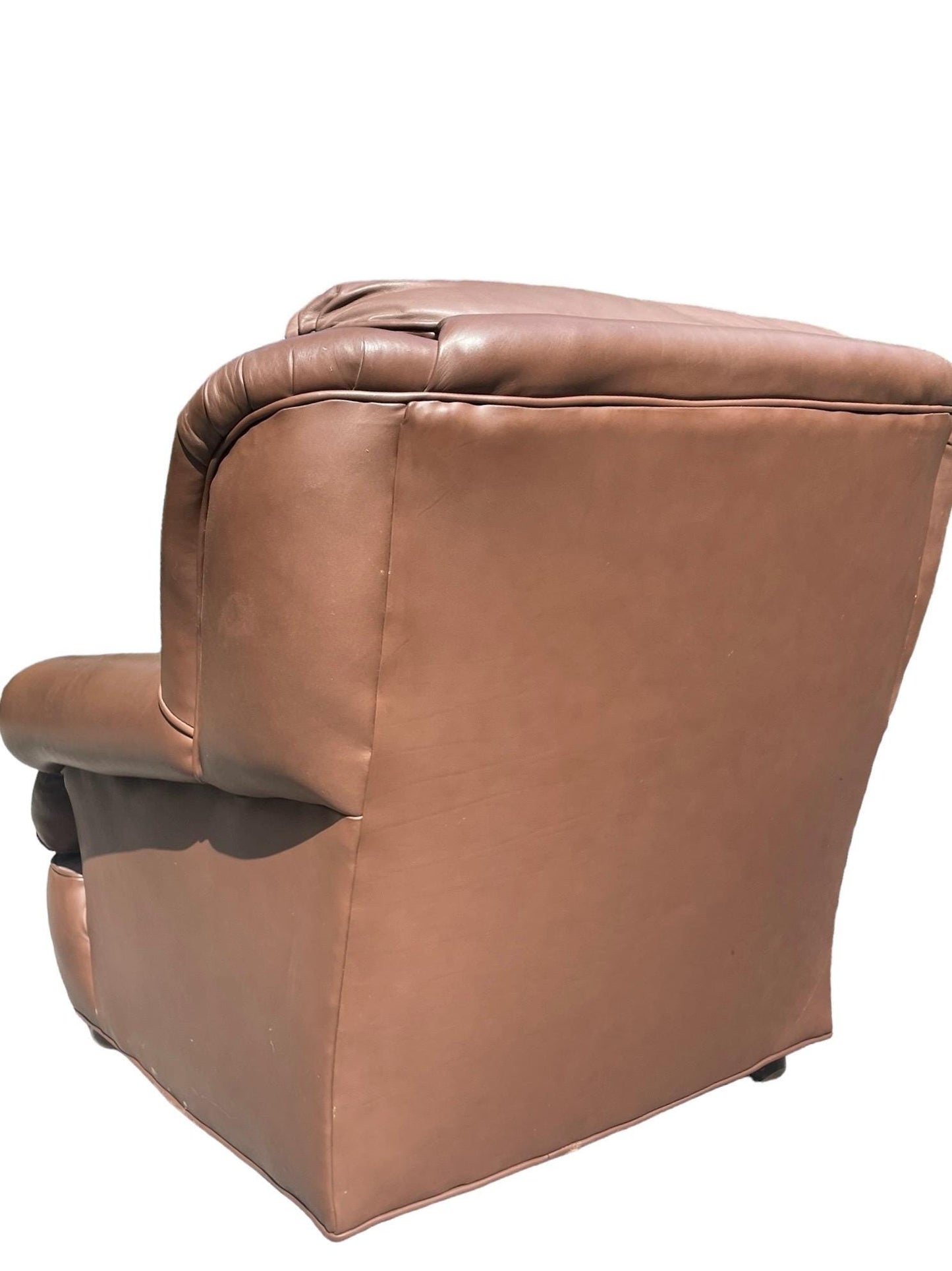 Brown Leather Armchair Leather Club Chair With Ottoman in the style of Restoration Hardware Leather Armchair Plus Ottoman